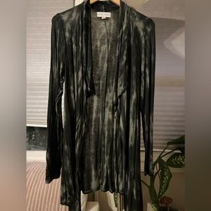 Knox Rose Green & Black Tye Dye Long Sleeve Cadigan